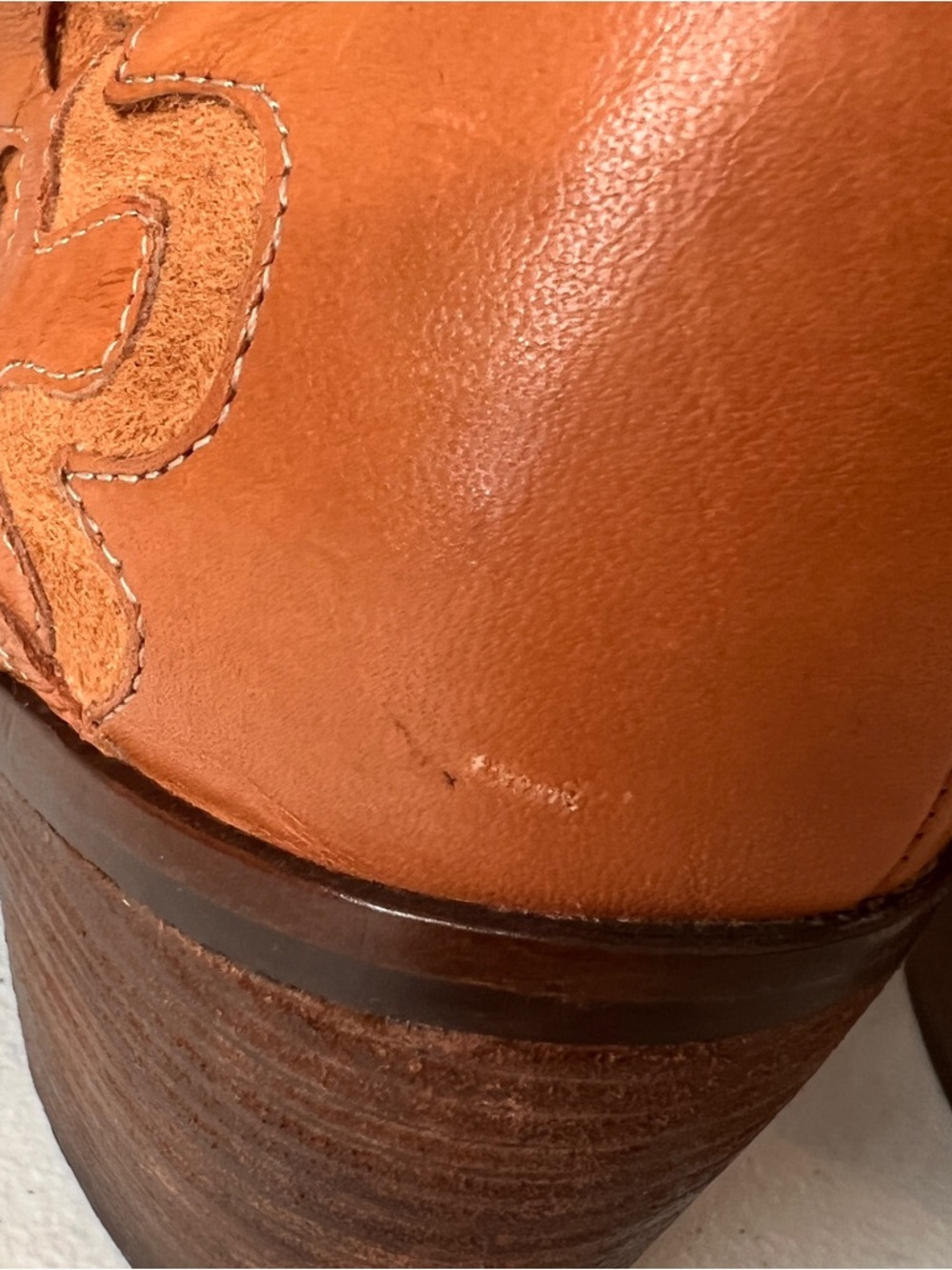 Mia Candida Cowgirl Leather Boots Brown Daisy Embellished Boho Womens Size 10 - Picture 8 of 16